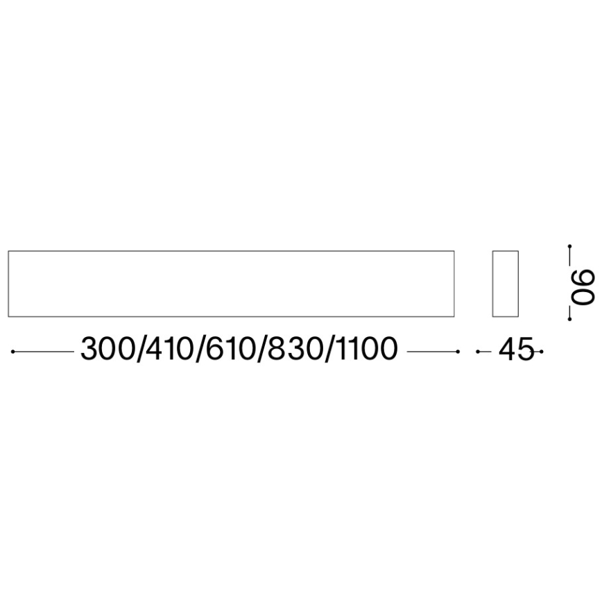 Ideal Lux - DELTA LED seinävalaisin LED 14 W 230 V 3000 K 41 cm CRI 90 betoni