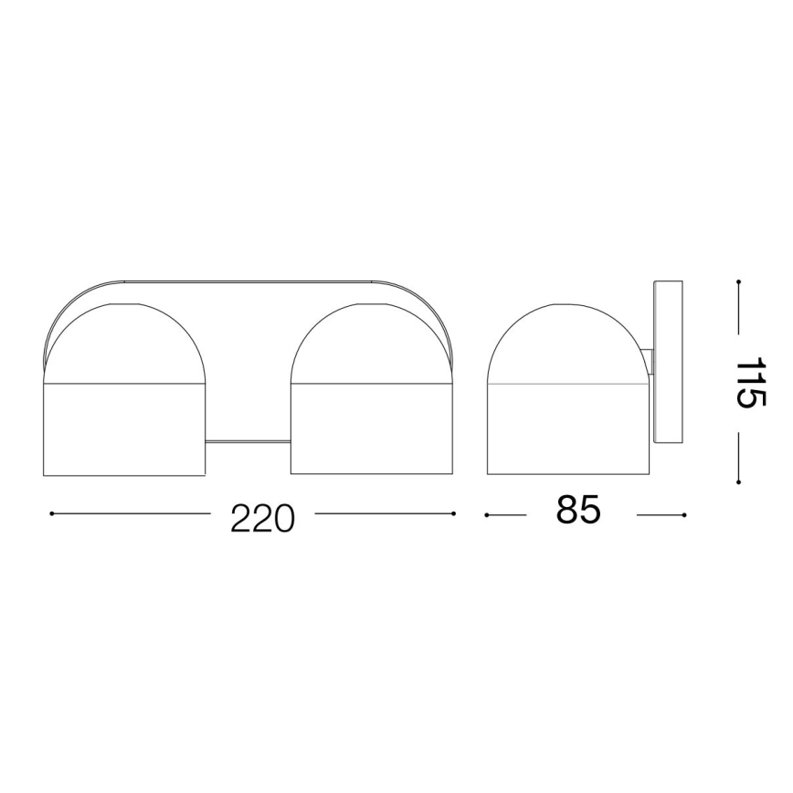Ideal Lux - LED-seinävalaisin DODO 2xGX53/9W/230V messinki