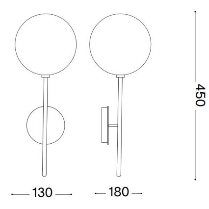 Ideal Lux - LED-seinävalaisin EQUINOXE 1xG4/2W/230V kiiltävä kromi/läpinäkyvä