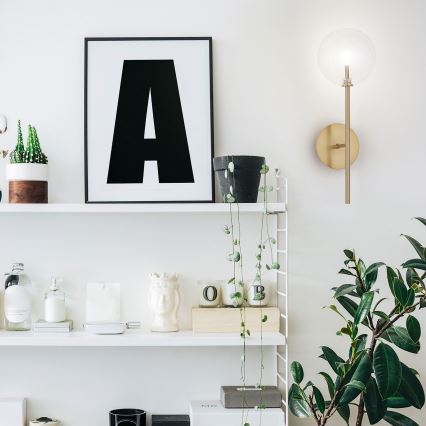 Ideal Lux - LED-seinävalaisin EQUINOXE 1xG4/2W/230V messinki/läpinäkyvä