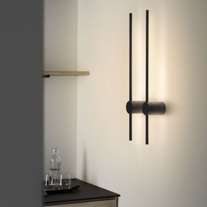 Ideal Lux - LED-seinävalaisin ESSENCE LED/12W/230V 3000K 70 cm CRI 90 musta