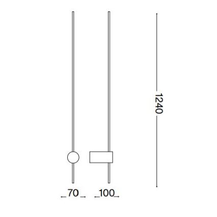 Ideal Lux - LED-seinävalaisin ESSENCE LED/19W/230V 4000K 124 cm CRI 90 musta
