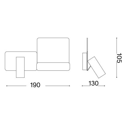Ideal Lux - LED-seinävalaisin KOMODO LED/4,5W/230V USB CRI 90 musta