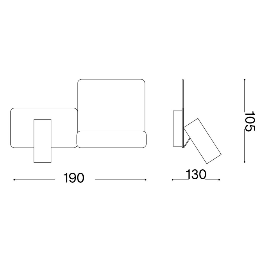 Ideal Lux - LED-seinävalaisin KOMODO LED/4,5W/230V USB CRI 90 musta