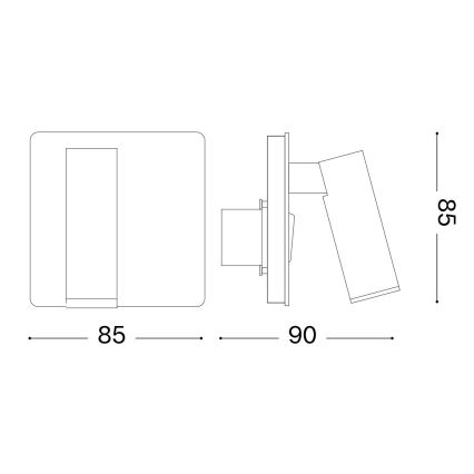 Ideal Lux - LED-seinävalaisin LITE LED/3W/230V CRI 90 valkoinen