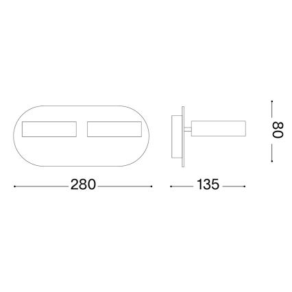 Ideal Lux - LED-seinävalaisin OBY 2xLED/6W/230V CRI 90 valkoinen