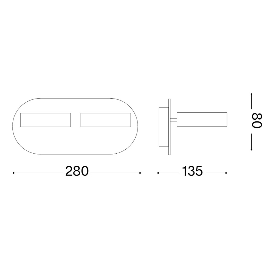 Ideal Lux - LED-seinävalaisin OBY 2xLED/6W/230V CRI 90 valkoinen
