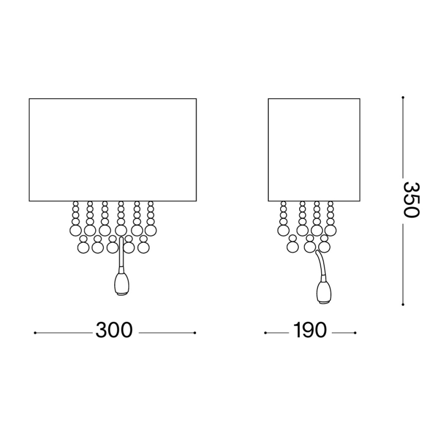 Ideal Lux - LED-kristallinen seinävalaisin OPERA 2xE14/40W/230V + LED/1W valkoinen