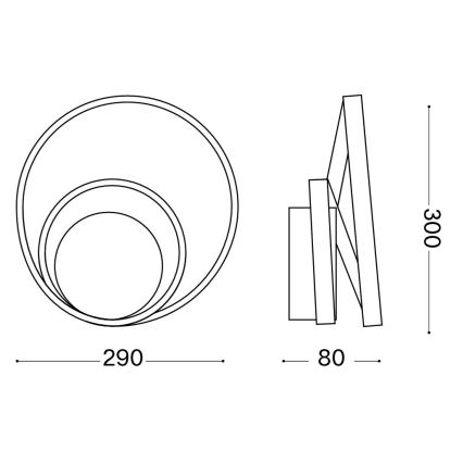 Ideal Lux - LED-seinävalaisin OZ LED/26W/230V CRI 90 kulta