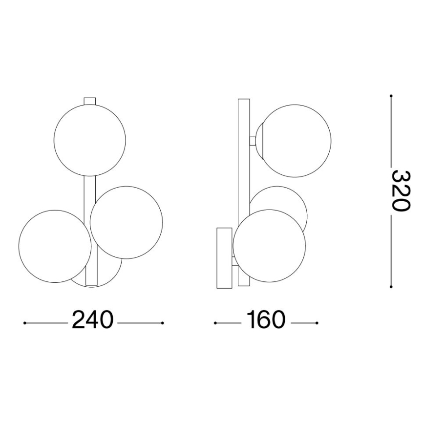 Ideal Lux - LED-seinävalaisin PERLAGE 3xG9/3W/230V kultainen/savunbeige