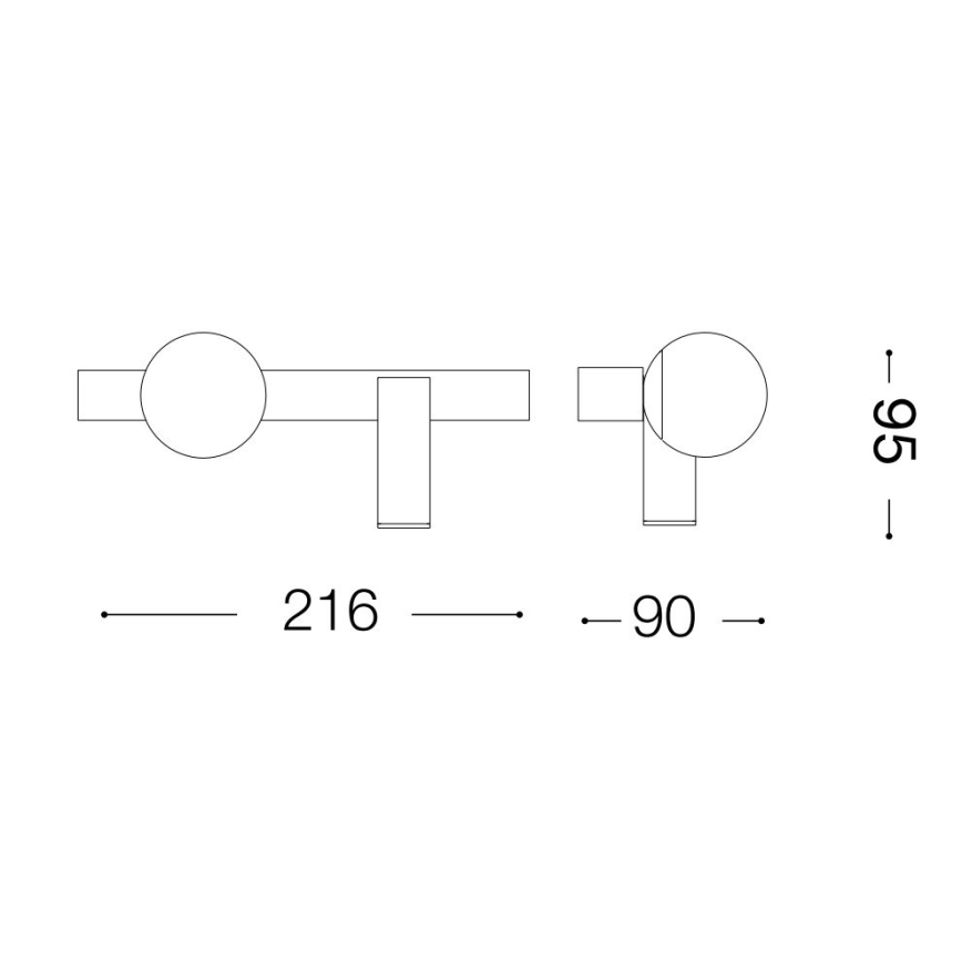Ideal Lux - LED-seinävalaisin PING PONG 2xLED/3W/230V CRI 90 messinki