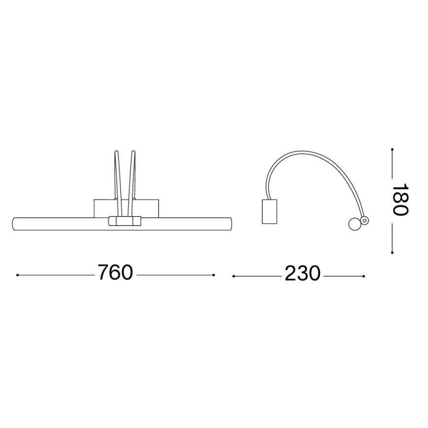 Ideal Lux - LED-taulunvalaisin BOW LED/8W/230V, kiiltävä kromi