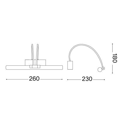 Ideal Lux - LED-tauluvalaisin BOW LED/3,5W/230V CRI 90 26 cm messinki