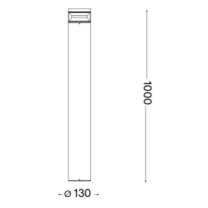 Ideal Lux - LED-ulkolamppu BOEING LED/14W/230V 100 cm CRI 90 IP65 musta