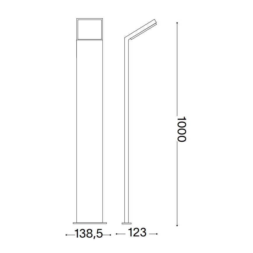 Ideal Lux - LED-ulkolamppu STYLE LED/8,5W/230V 4000K 100 cm CRI 90 IP54 antrasiitti
