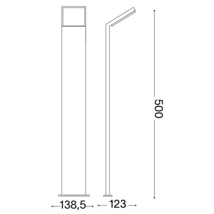 Ideal Lux - LED-ulkolamppu STYLE LED/8,5W/230V 4000K 50 cm CRI 90 IP54 musta