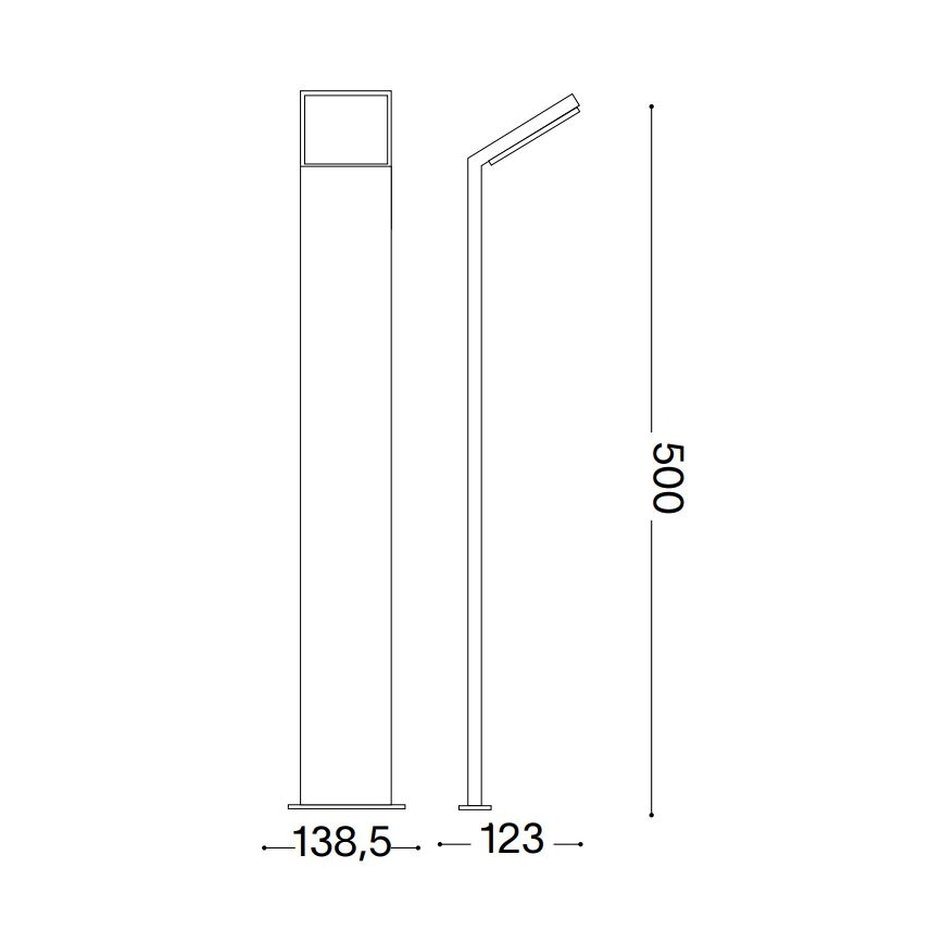 Ideal Lux - LED-ulkolamppu STYLE LED/8,5W/230V 4000K 50 cm CRI 90 IP54 musta