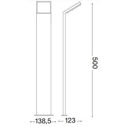 Ideal Lux - LED-ulkolamppu STYLE LED/8,5W/230V 3000K 50 cm CRI 90 IP54 antrasiitti