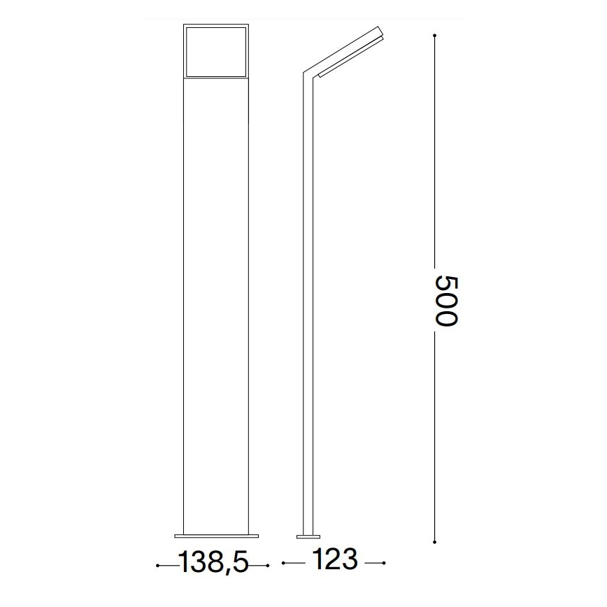 Ideal Lux - LED-ulkolamppu STYLE LED/8,5W/230V 3000K 50 cm CRI 90 IP54 antrasiitti