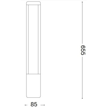 Ideal Lux - LED-ulkolamppu TIFONE LED/8,5W/230V 65,5 cm IP65 antrasiitti