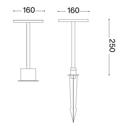 Ideal Lux - LED-ulkolamppu TOFFEE LED/11W/230V CRI 90 IP65 antrasiitti