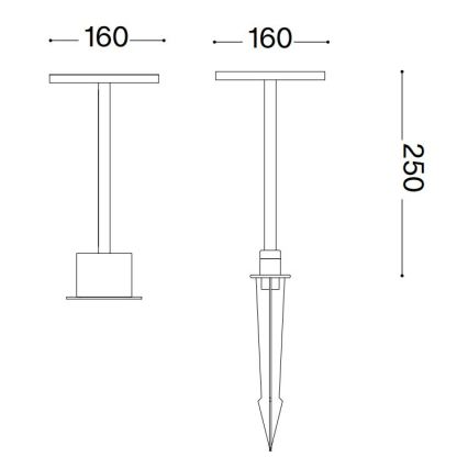 Ideal Lux - LED-ulkolamppu TOFFEE LED/11W/230V CRI 90 IP65 antrasiitti