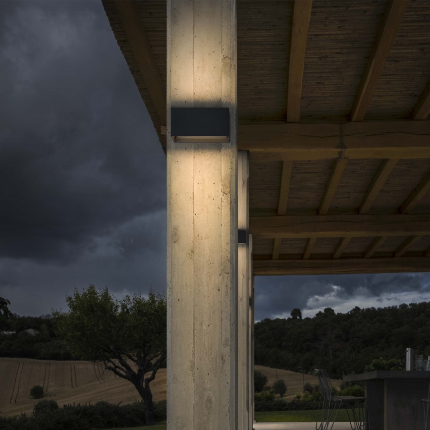 Ideal Lux - LED-ulkoseinävalaisin ATOM LED/25W/230V CRI 90 IP54 antrasiitti