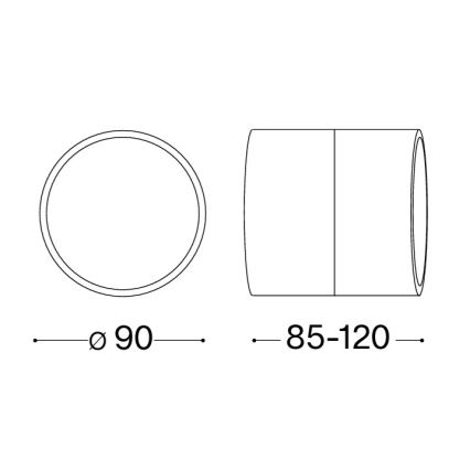 Ideal Lux - LED-ulkoseinävalaisin OMEGA LED/7W/230V CRI 90 IP54 antrasiitti