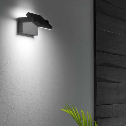 Ideal Lux - LED-ulkoseinävalaisin SWIPE LED/21W/230V CRI 90 IP54 antrasiitti