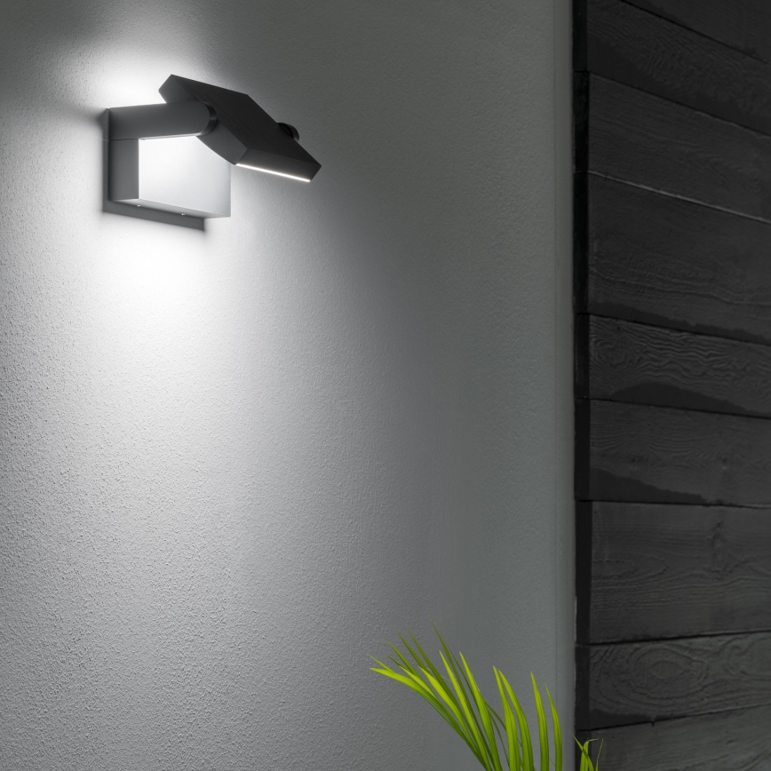 Ideal Lux - LED-ulkoseinävalaisin SWIPE LED/21W/230V CRI 90 IP54 antrasiitti