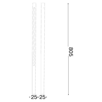 Ideal Lux - LED-ulkovalaisin JEDI LED/12W/230V 80 cm CRI 90 IP65 antrasiitti