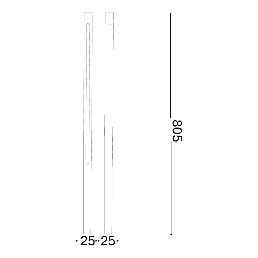 Ideal Lux - LED-ulkovalaisin JEDI LED/12W/230V 80 cm CRI 90 IP65 antrasiitti