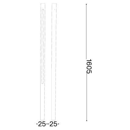 Ideal Lux - LED-ulkovalaisin JEDI LED/25W/230V 160 cm CRI 90 IP65 antrasiitinharmaa