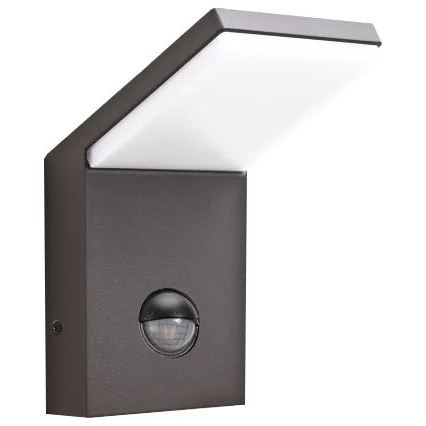 Ideal Lux - LED-ulkovalaisin liiketunnistimella STYLE LED/9W/230V 4000K CRI 90 IP54 antrasiitti