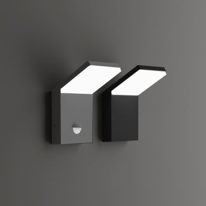 Ideal Lux - LED-ulkovalaisin liiketunnistimella STYLE LED/9W/230V 4000K CRI 90 IP54 antrasiitti