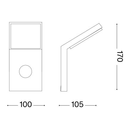 Ideal Lux - LED-ulkovalaisin liiketunnistimella STYLE LED/9W/230V 4000K CRI 90 IP54 antrasiitti