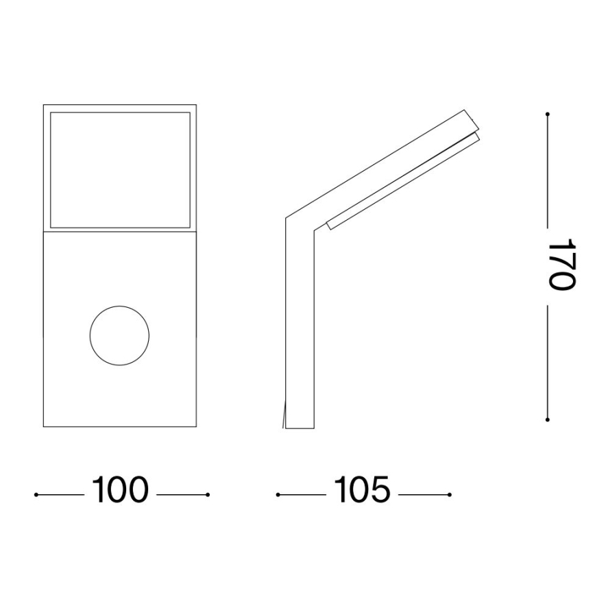 Ideal Lux - LED-ulkovalaisin liiketunnistimella STYLE LED/9W/230V 4000K CRI 90 IP54 antrasiitti