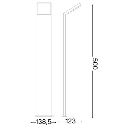 Ideal Lux - LED-ulkovalaisin STYLE LED/8,5W/230V 3000K 50 cm CRI 90 IP54 ruskea