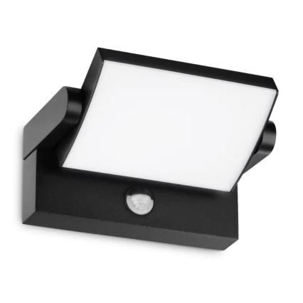 Ideal Lux - LED Ulkovalo anturilla SWIPE LED/21W/230V CRI 90 IP54 musta