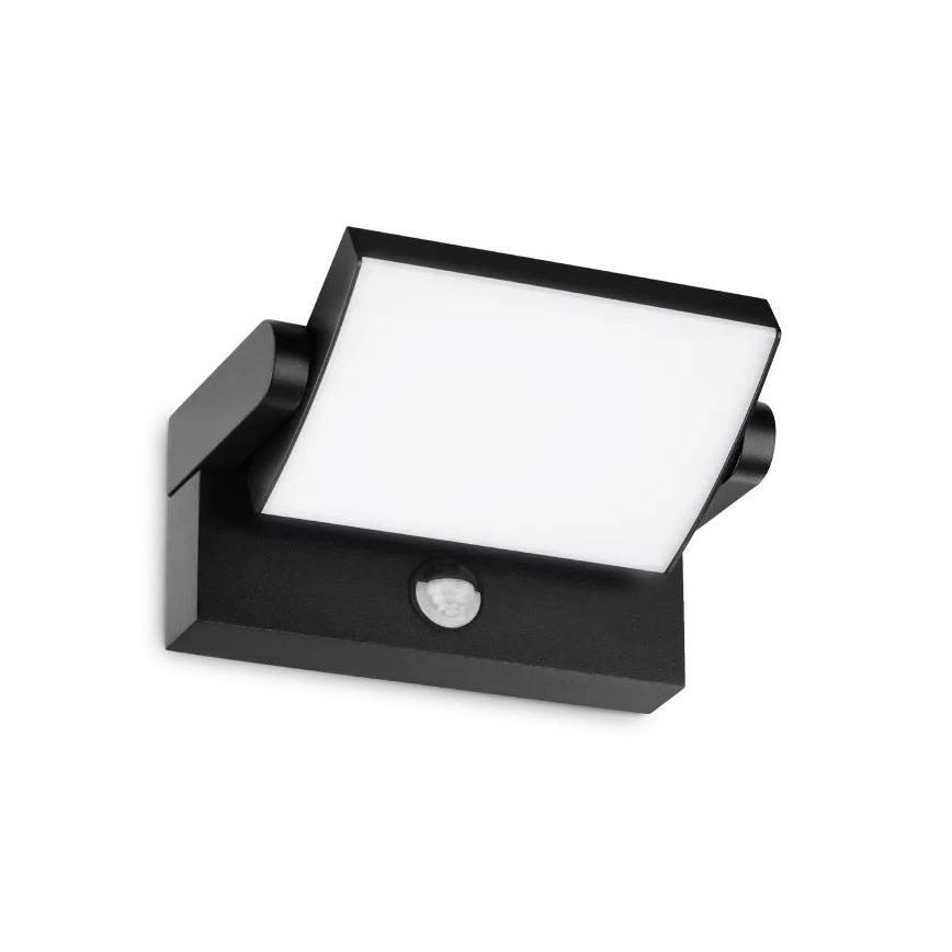 Ideal Lux - LED Ulkovalo anturilla SWIPE LED/21W/230V CRI 90 IP54 musta