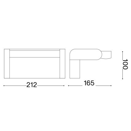 Ideal Lux - LED Ulkovalo anturilla SWIPE LED/21W/230V CRI 90 IP54 musta