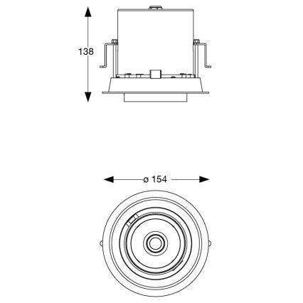 Ideal Lux - LED-upotettava alasvalo NOVA LED/30W/230V 3000K CRI 90 halkaisija 15,4 cm valkoinen