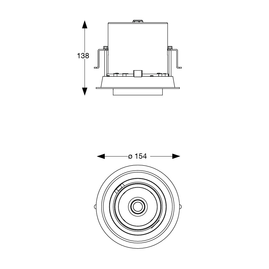 Ideal Lux - LED-upotettava alasvalo NOVA LED/30W/230V 3000K CRI 90 halkaisija 15,4 cm valkoinen