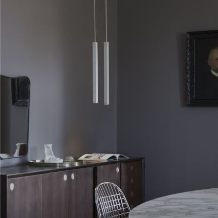 Ideal Lux - LOOK LED-riippuvalaisin kaapelilla 1xGU10/7W/230V CRI 90 halkaisija 6 cm valkoinen