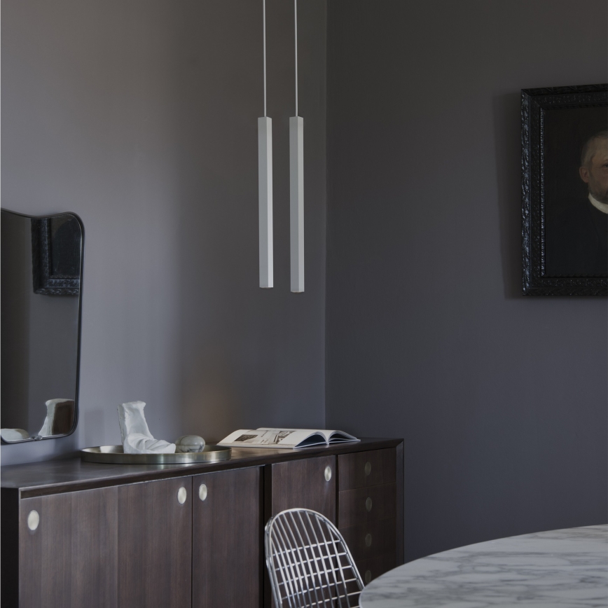 Ideal Lux - LOOK LED-riippuvalaisin kaapelilla 1xGU10/7W/230V CRI 90 halkaisija 6 cm valkoinen