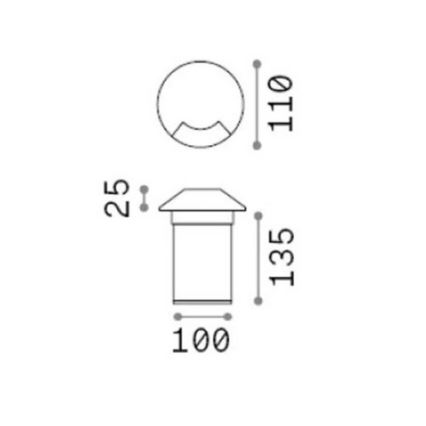 Ideal Lux - LED sisäänajovalaisin ROCKET LED/3W/230V CRI 90 IK08 IP67 mattakromi