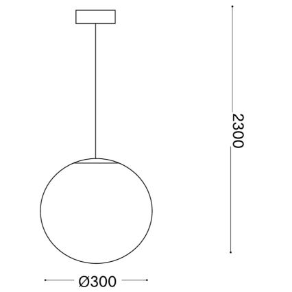 Ideal Lux - MAPA-riippuvalaisin kaapelilla, 1xE27/42W/230V, Ø 30 cm, valkoinen