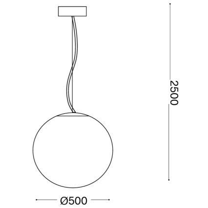 Ideal Lux - MAPA riippuvalaisin vaijerilla 1xE27/42W/230V, halkaisija 50 cm, valkoinen