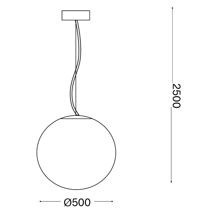 Ideal Lux - MAPA riippuvalaisin vaijerilla 1xE27/42W/230V, halkaisija 50 cm, valkoinen