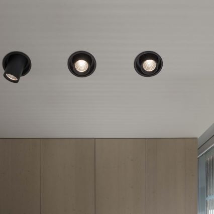 Ideal Lux - NOVA LED upotettava kohdevalaisin 30 W, 230 V, 4000 K, CRI 90, Ø 15,4 cm, musta